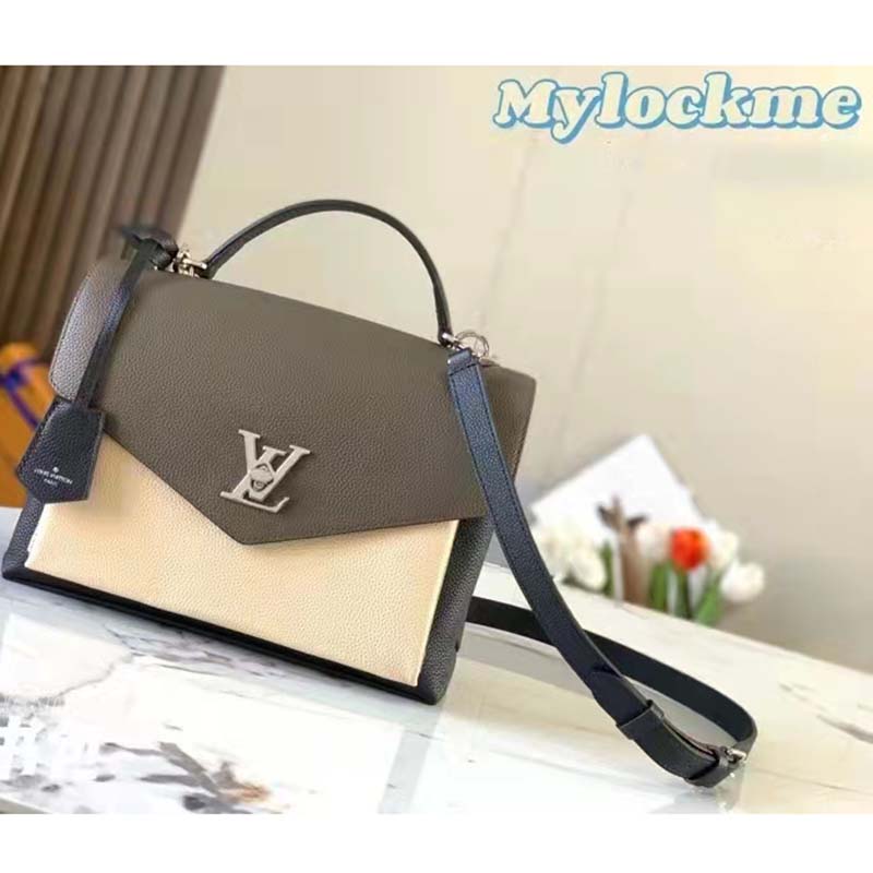 Louis Vuitton LV Women Mylockme Chain Bag Smokey Brown Soft Grained Calfskin