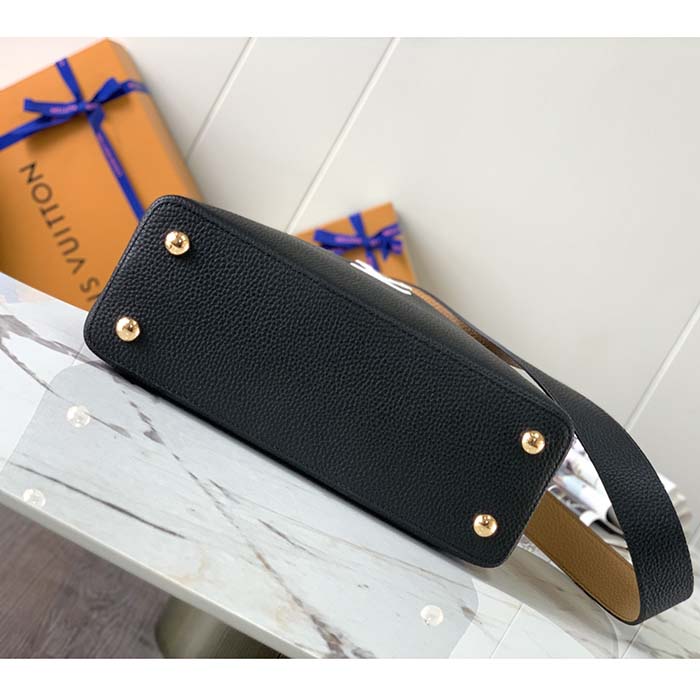 Louis Vuitton LV Women Capucines MM Handbag Black Beige Red Taurillon Leather