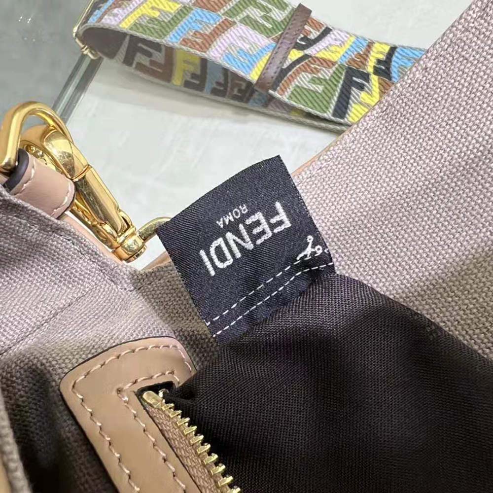 Fendi Women Lconic Medium Baguette Gray FF Canvas Bag