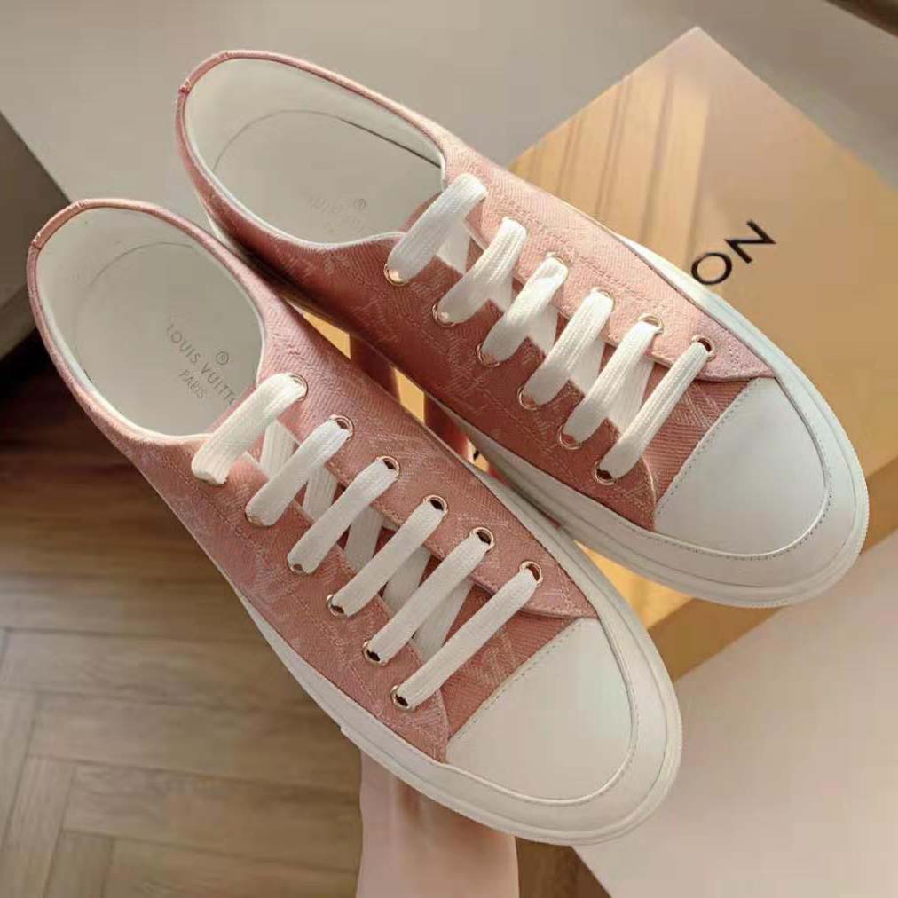 Louis Vuitton LV Women Stellar Sneaker in Pink Monogram Denim