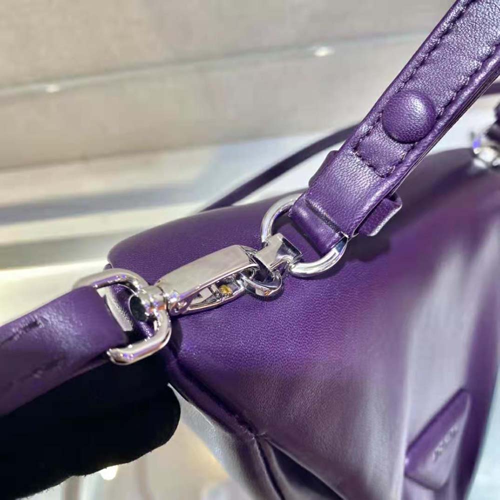 Prada Women Padded Nappa Leather Handbag-Purple
