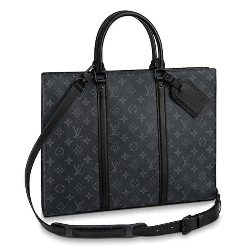 Louis Vuitton LV Unisex Sac Plat Horizontal Zipper Monogram Eclipse Canvas