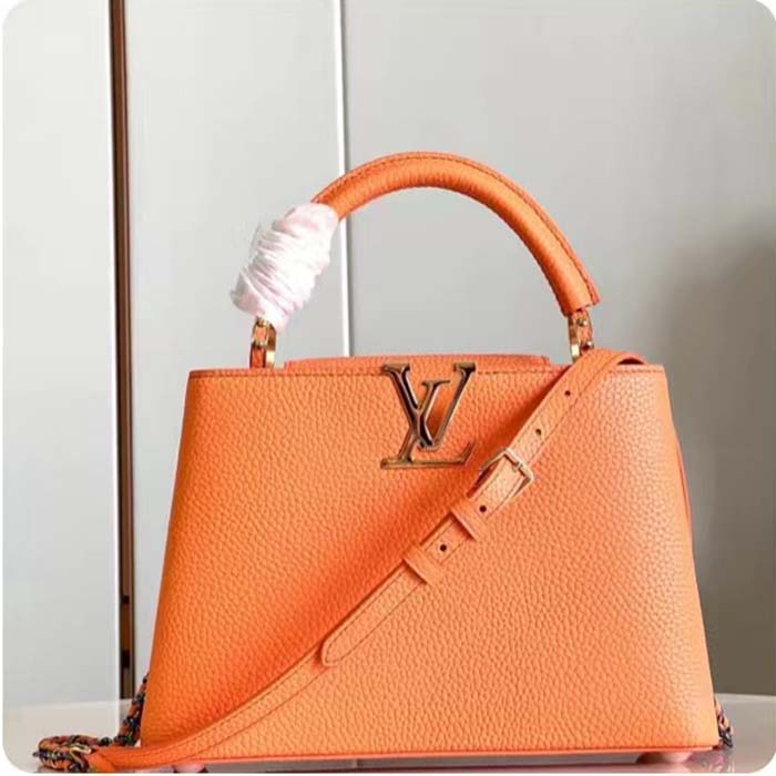Louis Vuitton LV Women Capucines Mini Abricot Taurillon Leather Cowhide