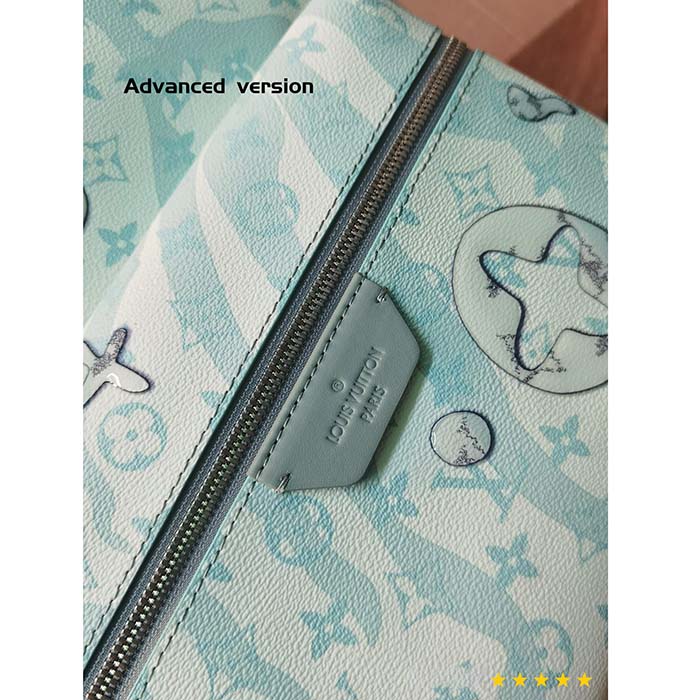 Louis Vuitton LV Unisex Discovery Backpack Crystal Blue Monogram Aquagarden Coated Canvas