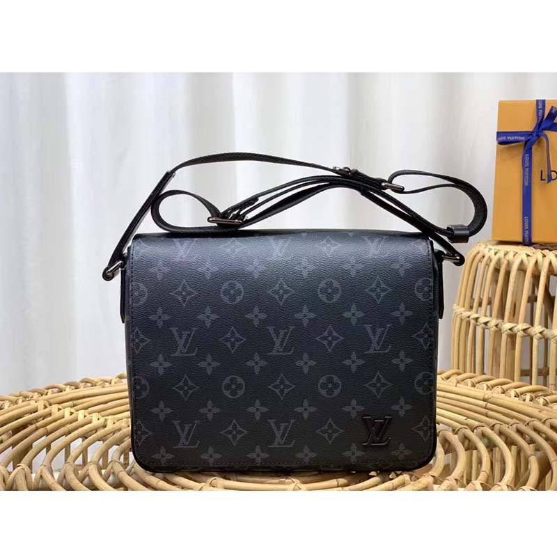 Louis Vuitton LV Men District PM Bag in Monogramme Eclipse Coated Canvas