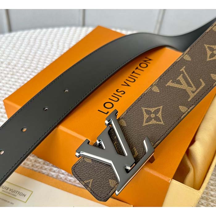 Louis Vuitton Unisex LV Optic 40 MM Reversible Belt MNG Macassar Coated Canvas Leather