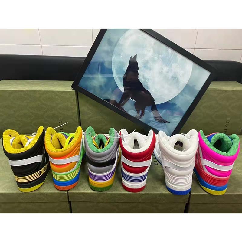 Gucci Unisex GG Gucci Basket Sneaker Black Demetra Rubber Interlocking G Patch