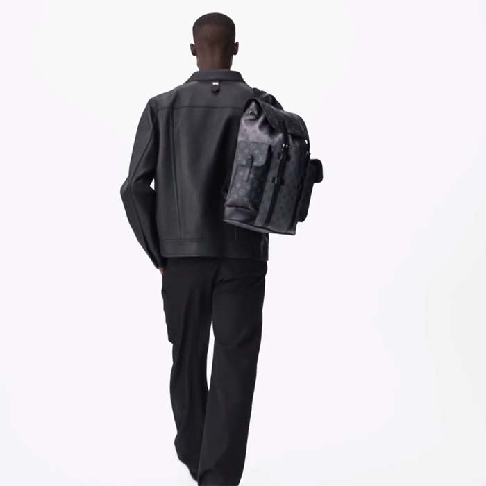 Louis Vuitton LV Unisex Christopher MM Backpack Monogram Eclipse Coated Canvas Reverse