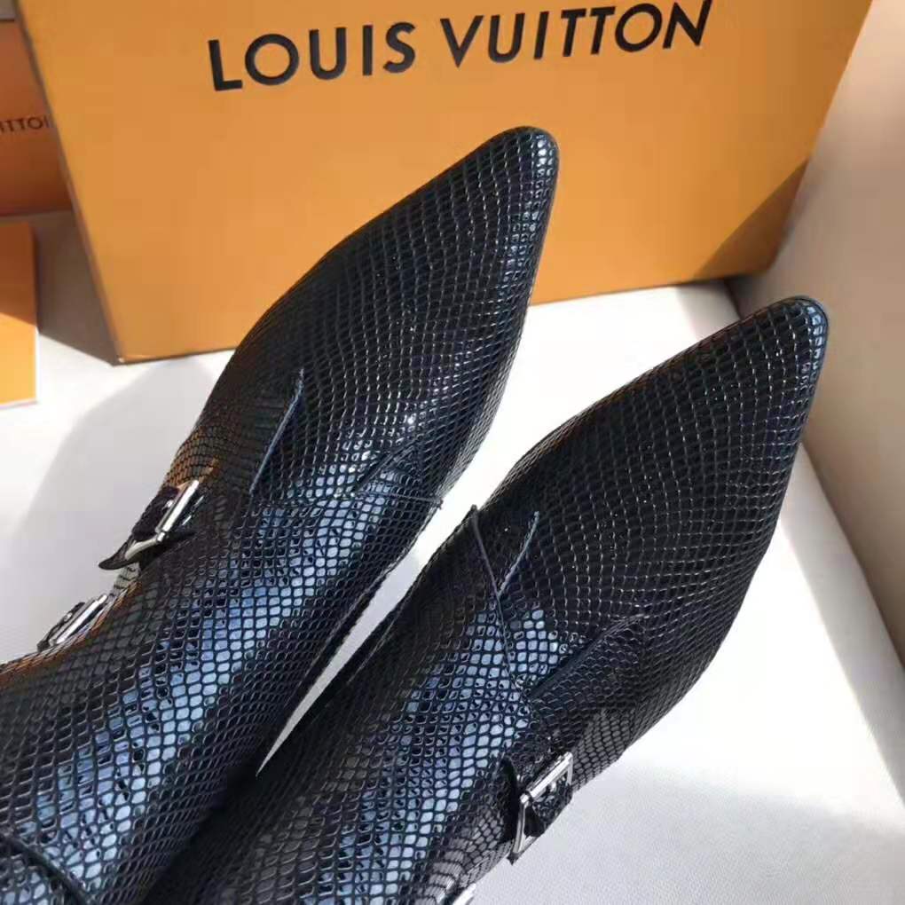 Louis Vuitton LV Women Jumble Flat Ankle Boot in Python and Rubber-Black