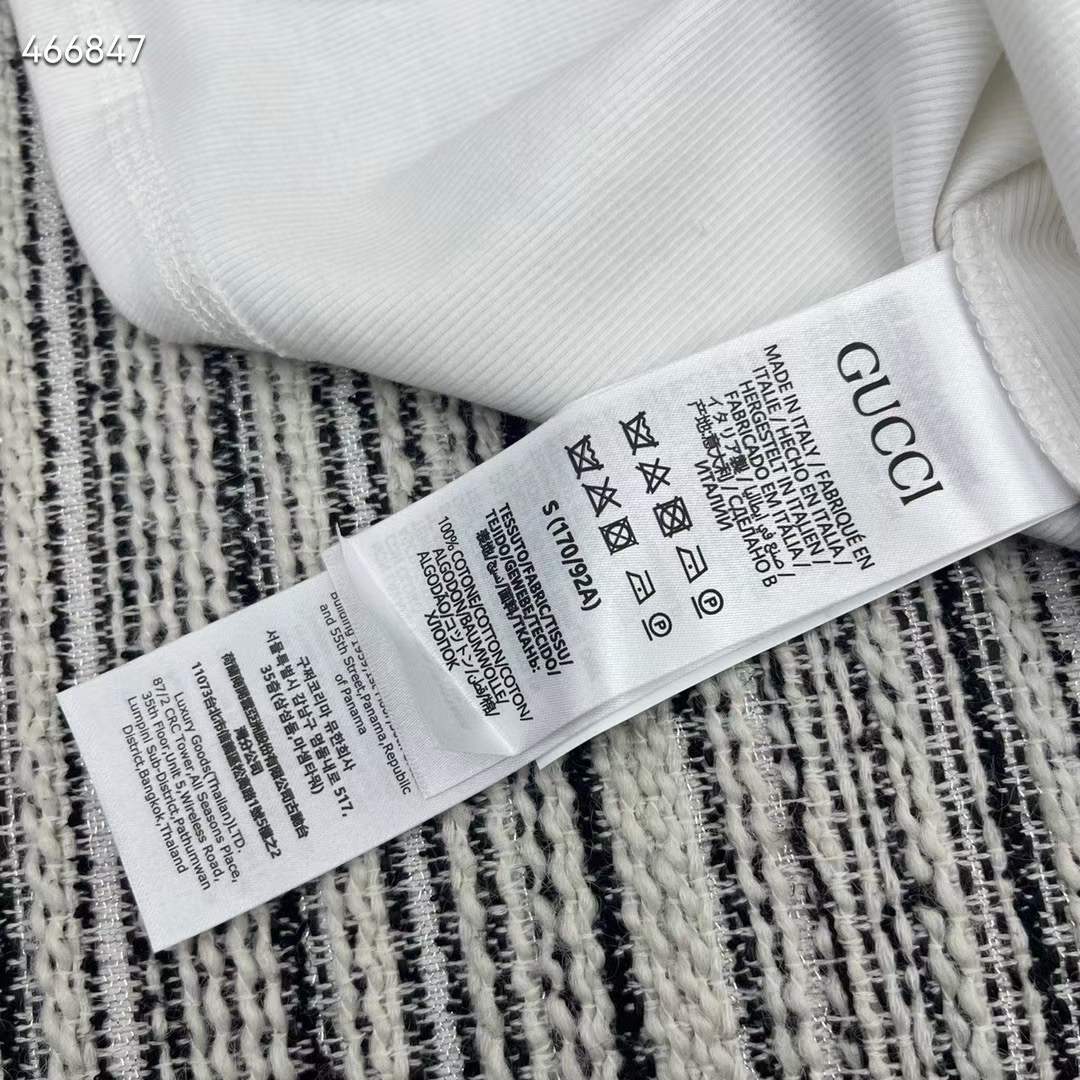 Gucci Women GG Rib Cotton Tank Top Gucci Print White Scoop Neck Sleeveless