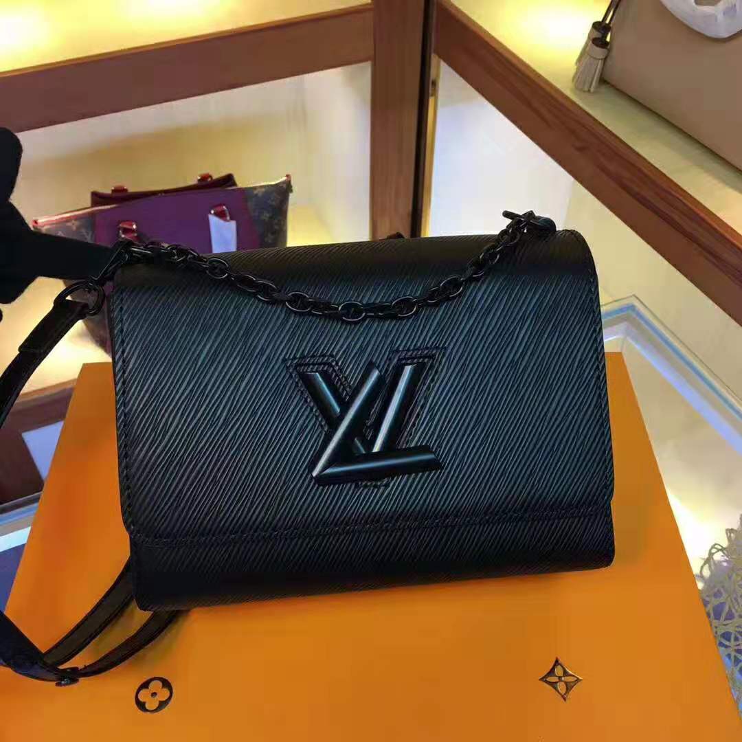 Louis Vuitton LV Women Twist PM Chain Bag in Grained Epi Leather-Black