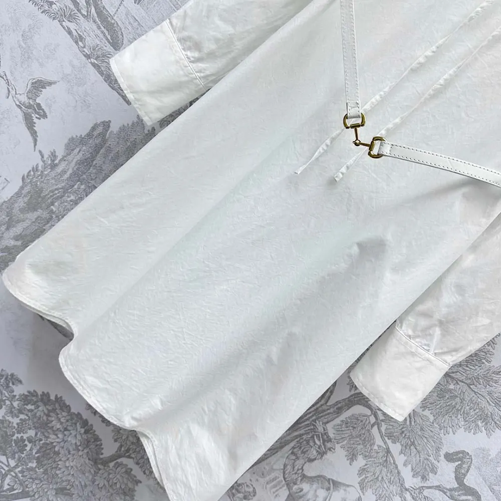 Gucci Women Cotton Poplin Shirt Dress with Embroidery 832027