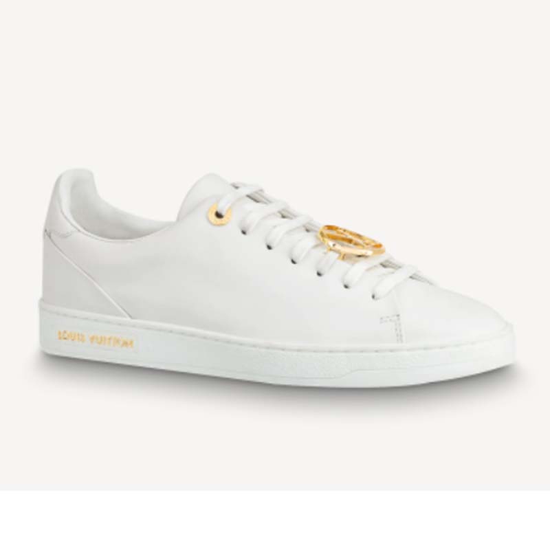 Louis Vuitton LV Unisex Frontrow Sneaker Circle White Calf Leather Rubber Outsole