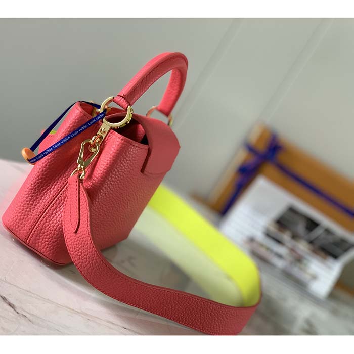 Louis Vuitton LV Women Capucines Mini Handbag Dragon Fruit Pink Cedrat Taurillon Leather