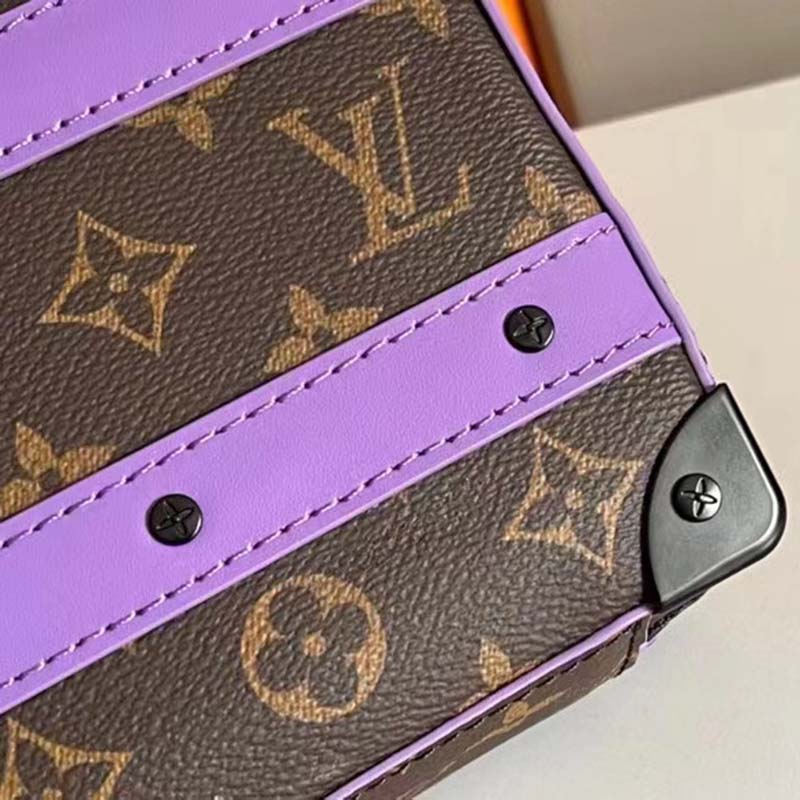 Louis Vuitton LV Unisex Handle Soft Trunk Monogram Macassar Coated Canvas Purple Cowhide