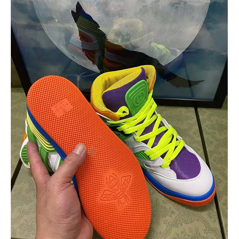 Gucci Unisex GG Gucci Basket Sneaker Green Demetra Rubber Interlocking G Patch