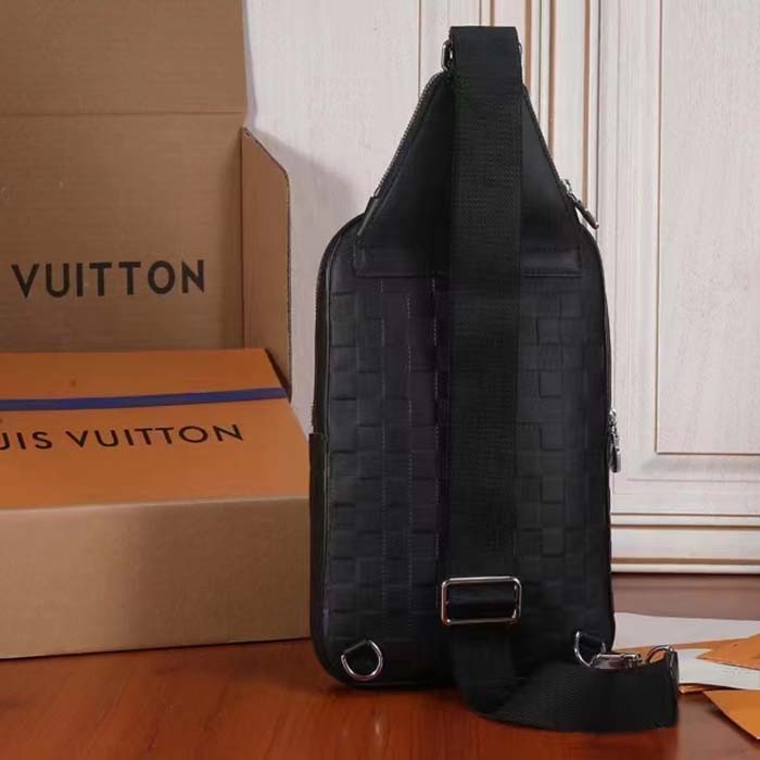 Louis Vuitton LV Unisex Avenue Sling Bag Black Damier Infini Cowhide Leather