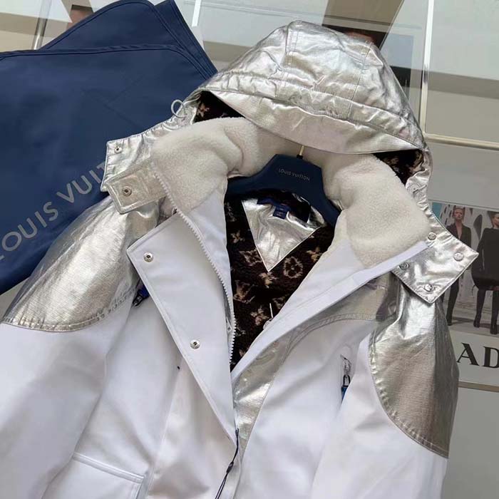 Louis Vuitton Men LV Electric Accent Ski Jacket Optical White Regular Fit