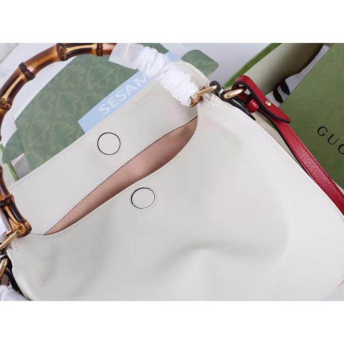 Gucci Unisex Diana Small Shoulder Bag White Leather Double G