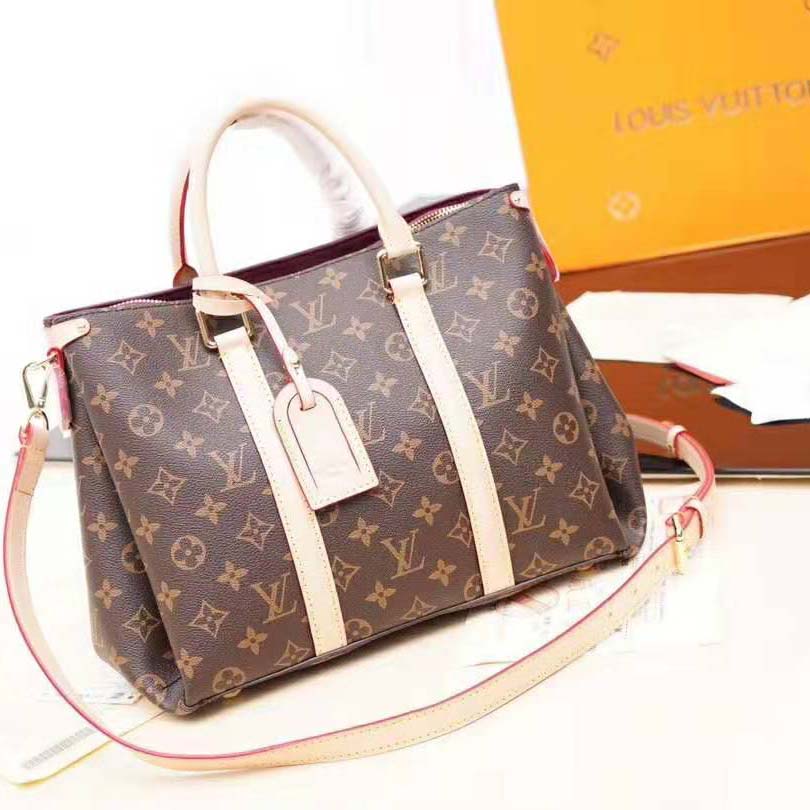 Louis Vuitton LV Women Soufflot MM in Monogram Canvas-Brown