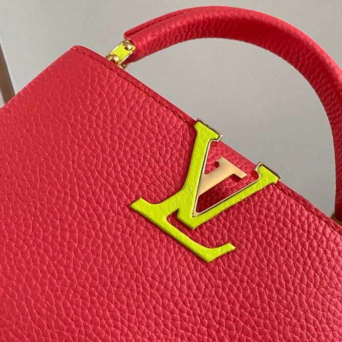 Louis Vuitton LV Women Capucines Mini Handbag Dragon Fruit Pink Cedrat Taurillon Leather