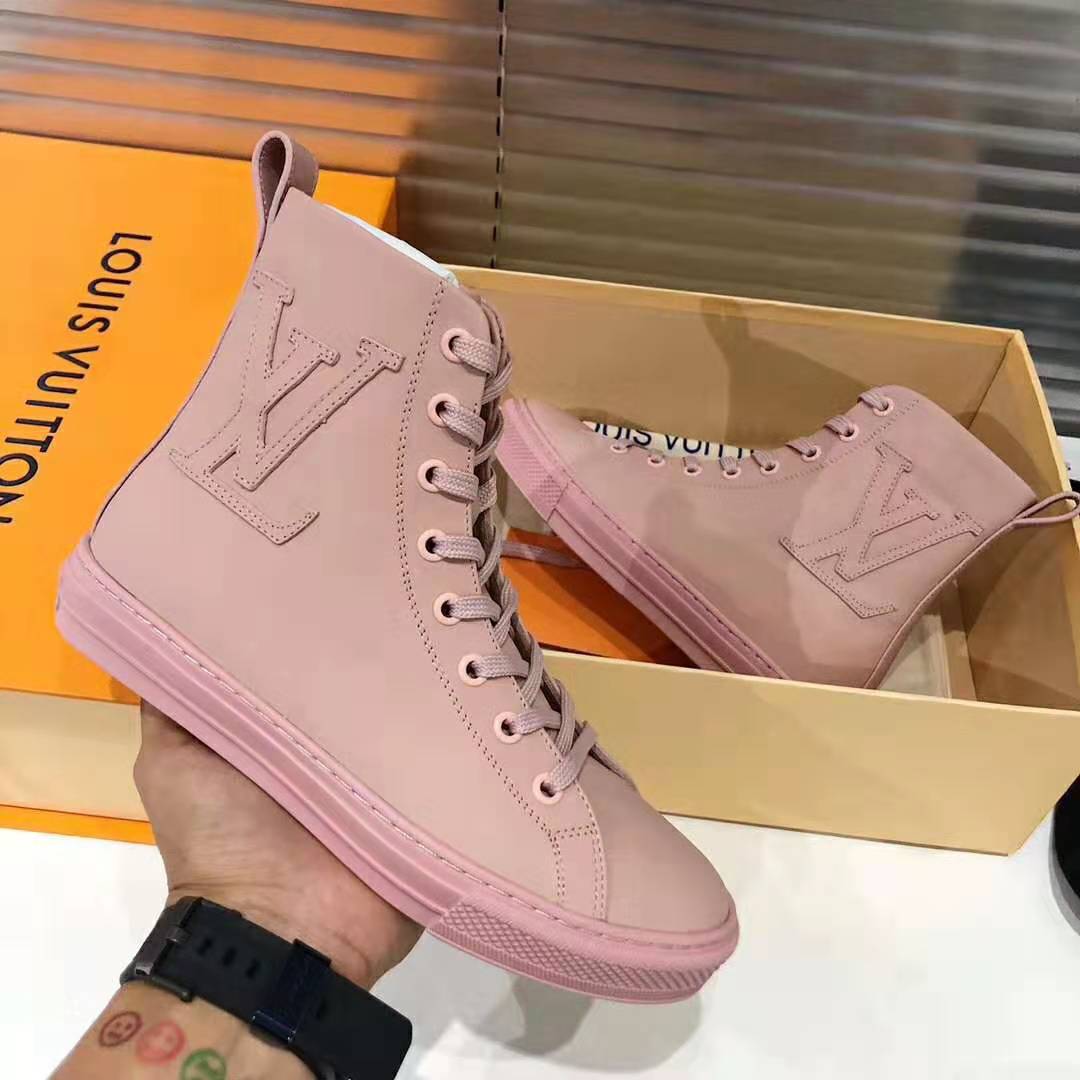 Louis Vuitton LV Women Stellar Sneaker Boot in Soft Pink Calfskin Leather