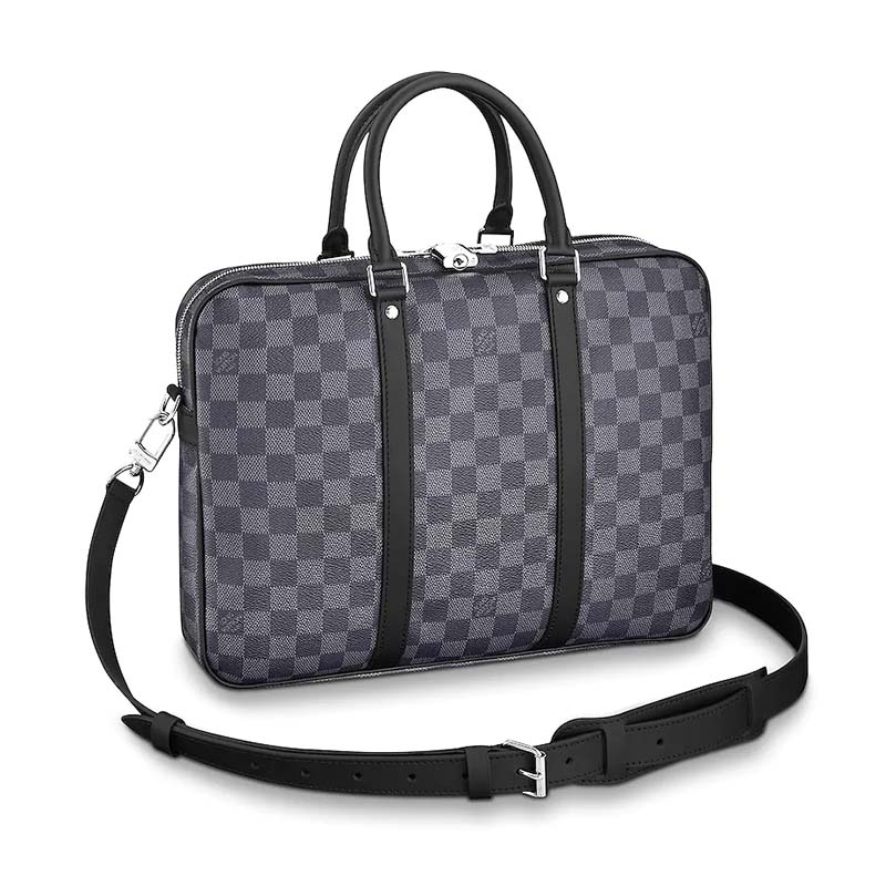 Louis Vuitton LV Men Porte-Documents Voyage PM in Damier Graphite Canvas
