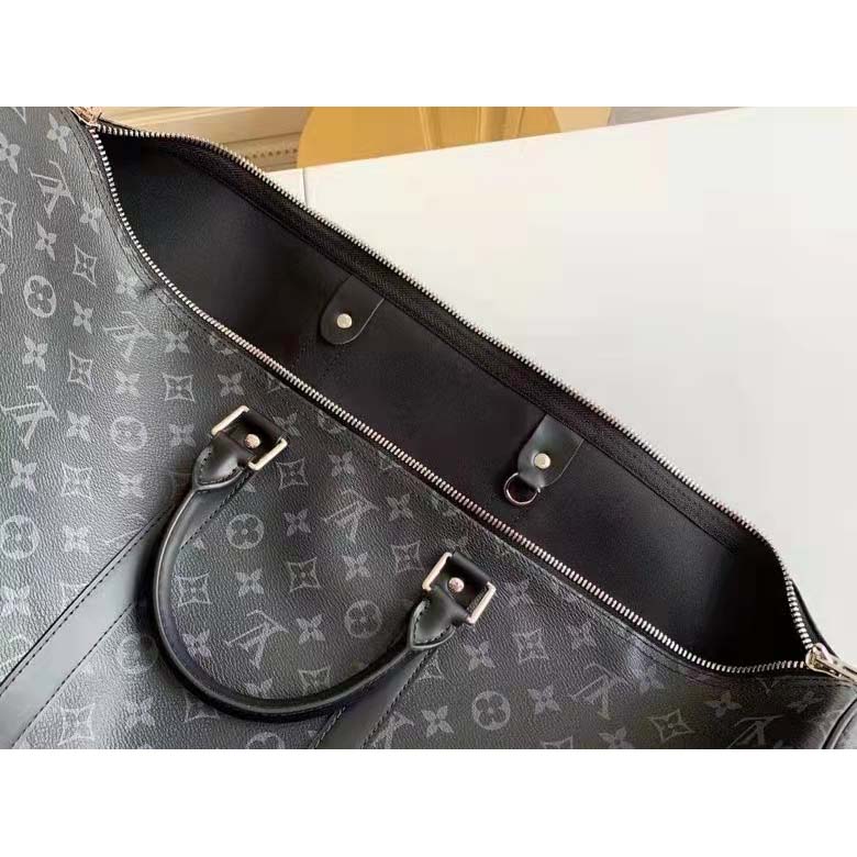 Louis Vuitton LV Unisex Keepall Bandoulière 55 Travel Bag Coated Canvas Cowhide