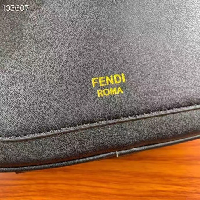 Fendi Women FF O’Lock Mini Camera Case Black Leather Mini Bag