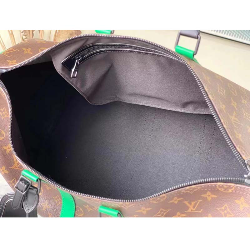 Louis Vuitton LV Unisex Keepall Bandoulière 50 Travel Bag Monogram Macassar Coated Canvas