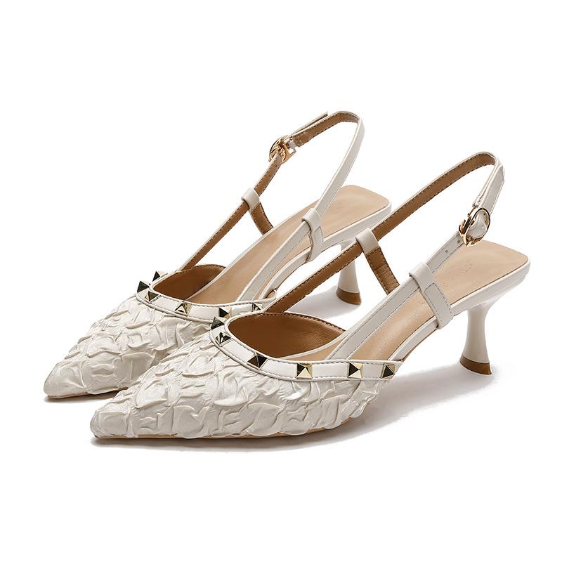 New style rivet buckle pointed toe high heels 1024022102