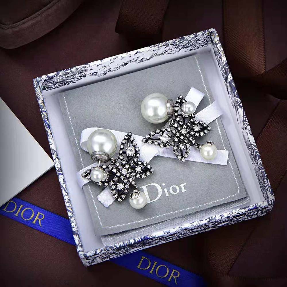 Dior Women Tribales Earrings Antique Silver-Finish Metal