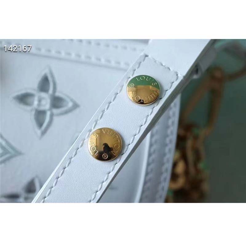 Louis Vuitton LV Women Dauphine East West Handbag White Calfskin Leather
