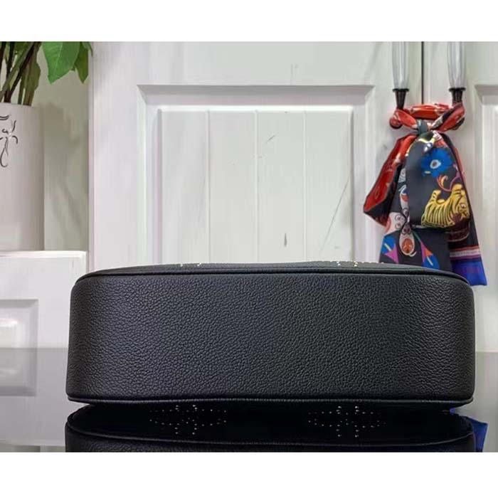 Louis Vuitton LV Women Bagatelle Black Handbag Black Monogram Empreinte Grained Cowhide Leather Studs