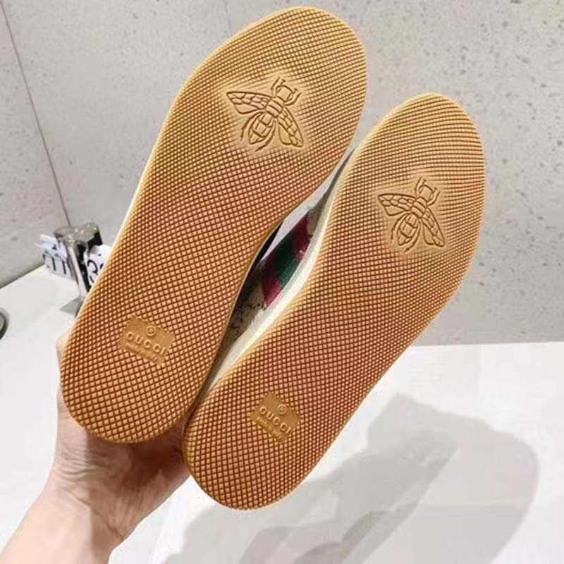 Gucci Unisex Screener Sneaker Pink Green Web Cream Scrap Less Leather