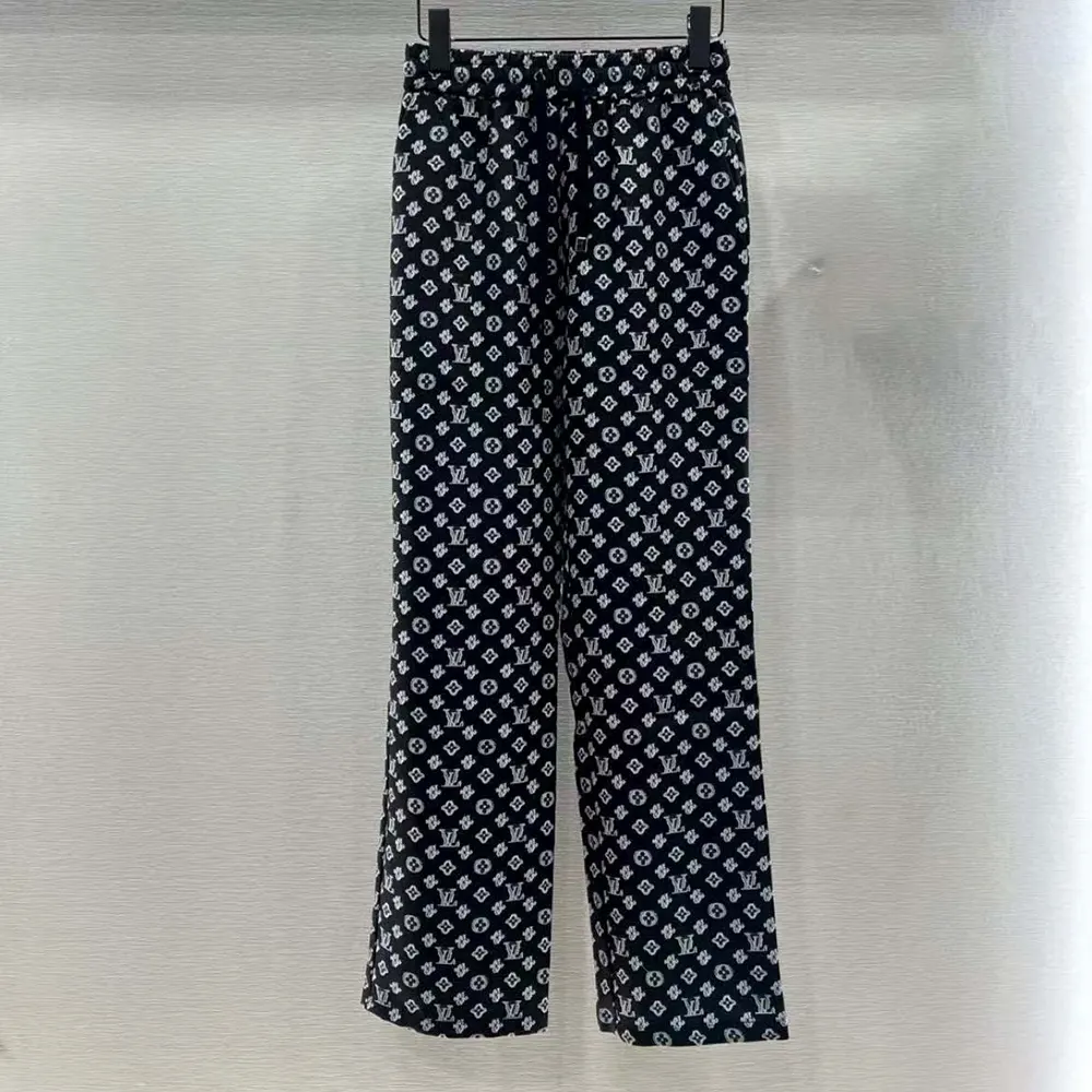 Louis Vuitton Women Monogram Pajama Pants in Airy Silk-Black