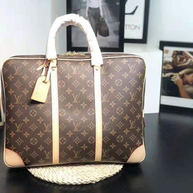 Louis Vuitton LV Men Porte-Documents Voyage in Monogram Canvas-Brown