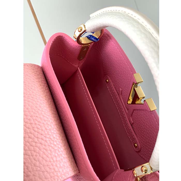 Louis Vuitton LV Women Capucines Mini Handbag Rose Chamallow Pink Taurillon Leather