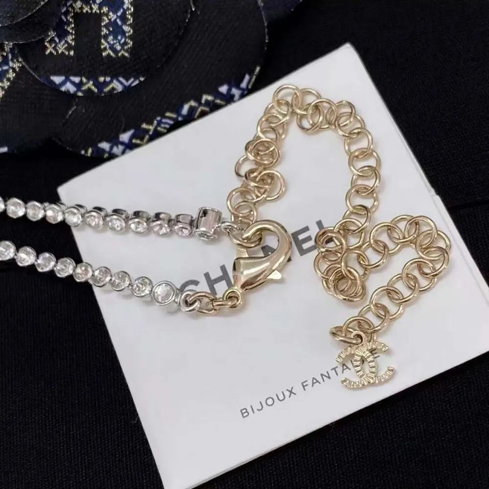 Chanel Women Necklace Metal Resin Glass Pearls & Strass