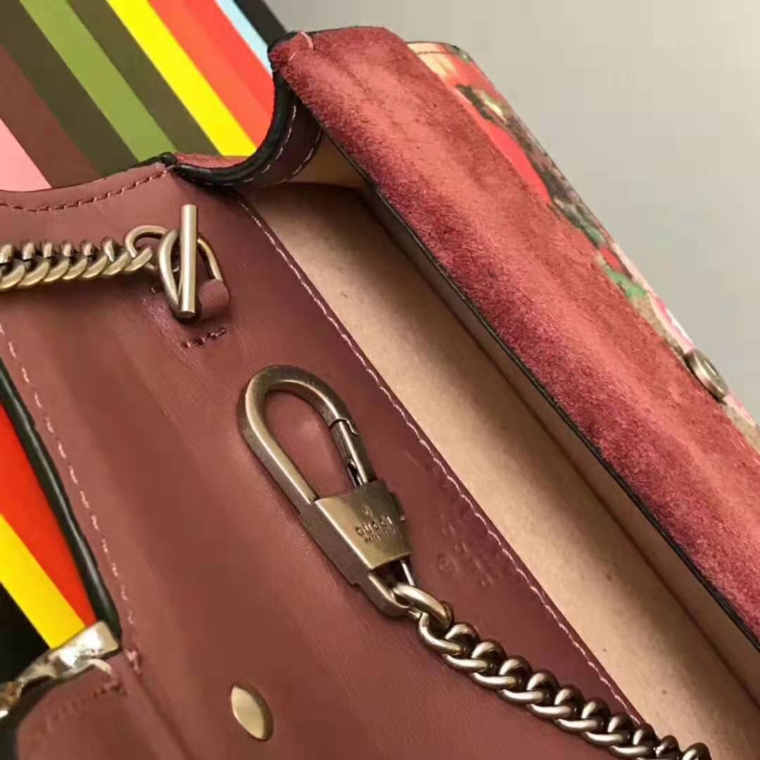 Gucci GG Women Dionysus Small GG Blooms Super Mini Bag-Brown