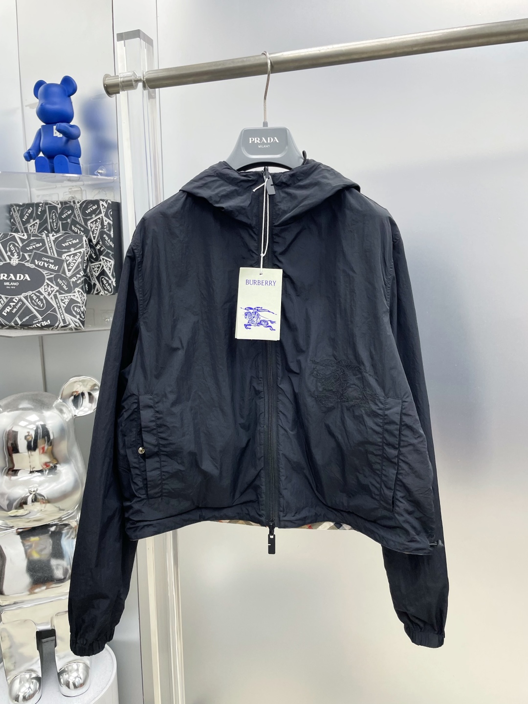 BBR Women's 25ss short double-sided two-wear short plaid jacket XC0425072302