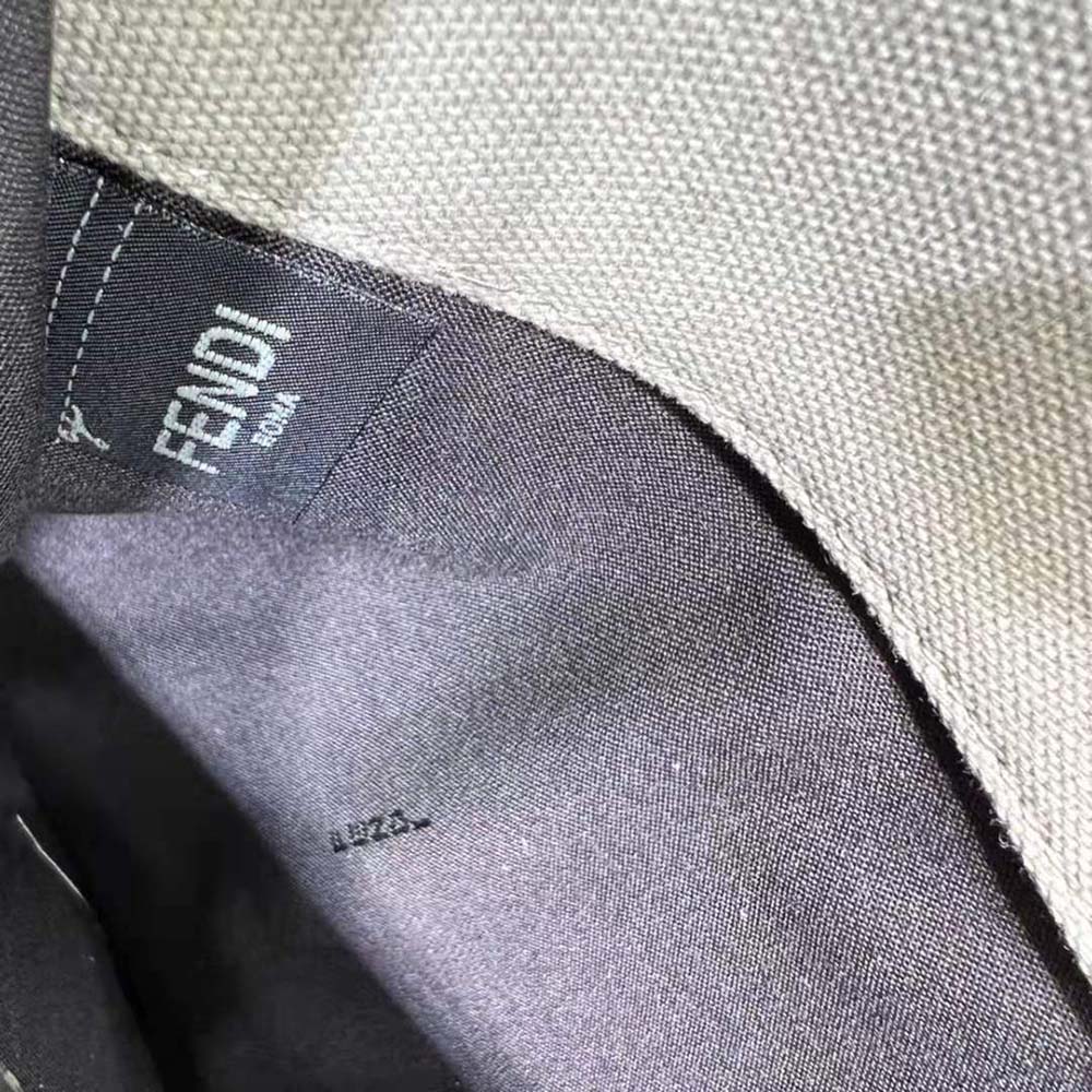 Fendi Women Medium Peekaboo X-Tote Gray Canvas Bag