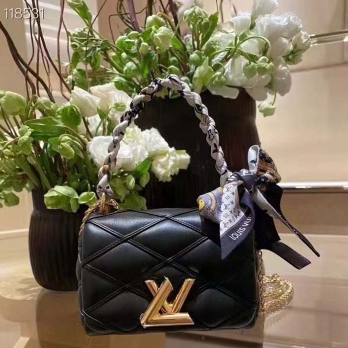 Louis Vuitton LV Women Pico GO-14 Black Lamb Leather Lambskin Cowhide Leather