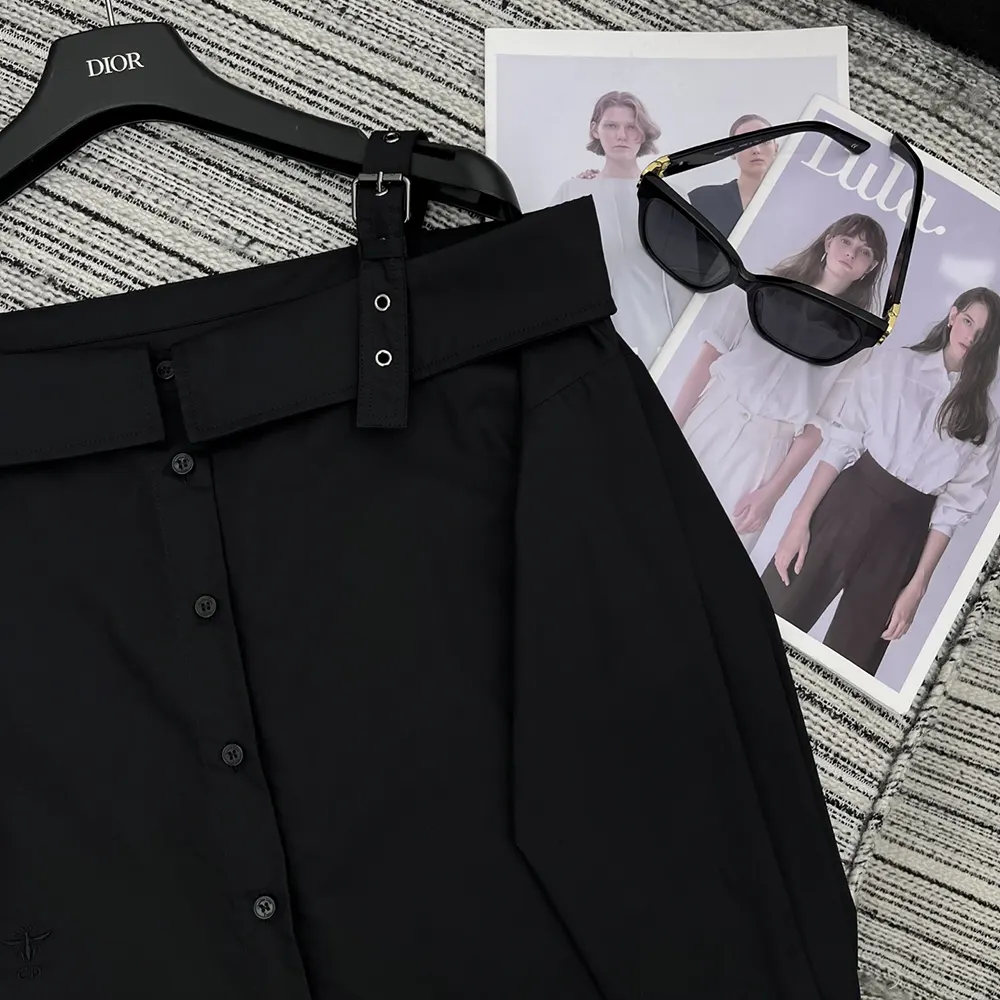 Dior Women Blouse Black Cotton Poplin 521B85A3356_X9000