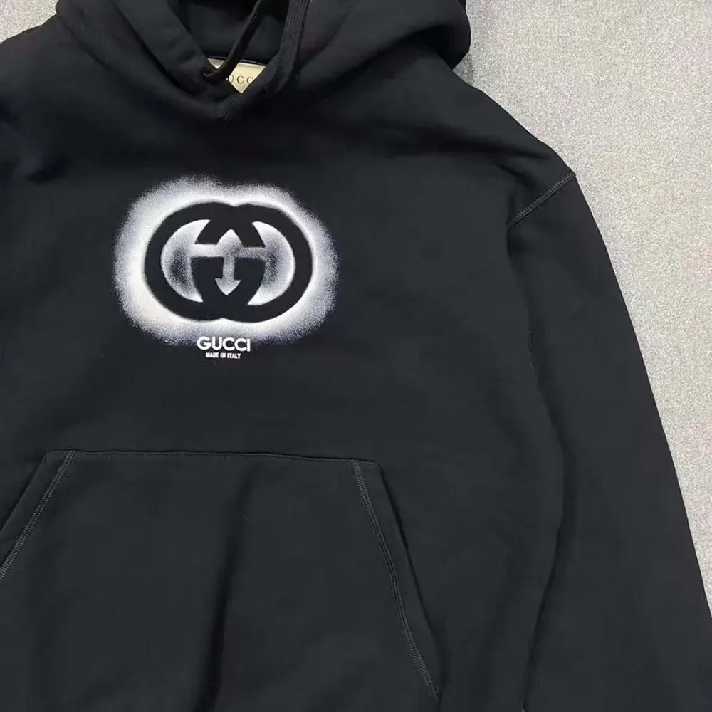 Gucci Men Cotton Jersey Printed Sweatshirt-Black/White