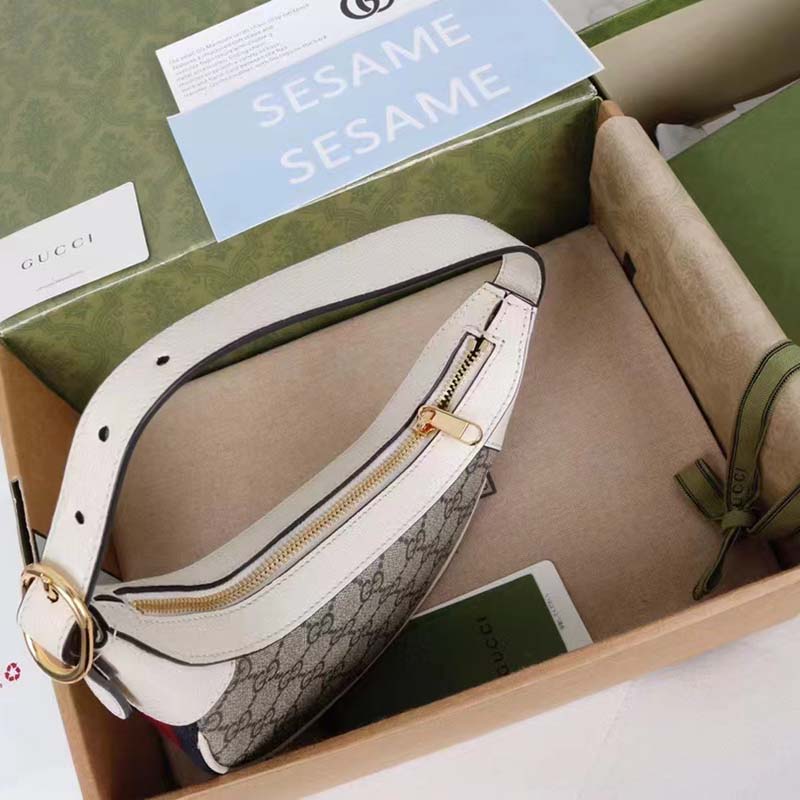 Gucci Women Ophidia GG Mini Bag Beige Ebony GG Supreme Canvas