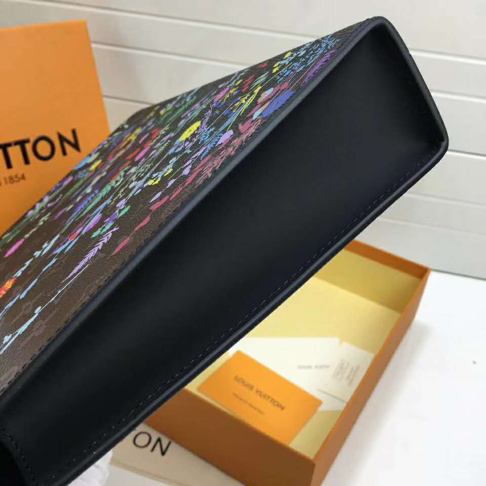 Louis Vuitton LV Unisex Pochette Voyage MM Bag in Monogram Eclipse Coated Canvas