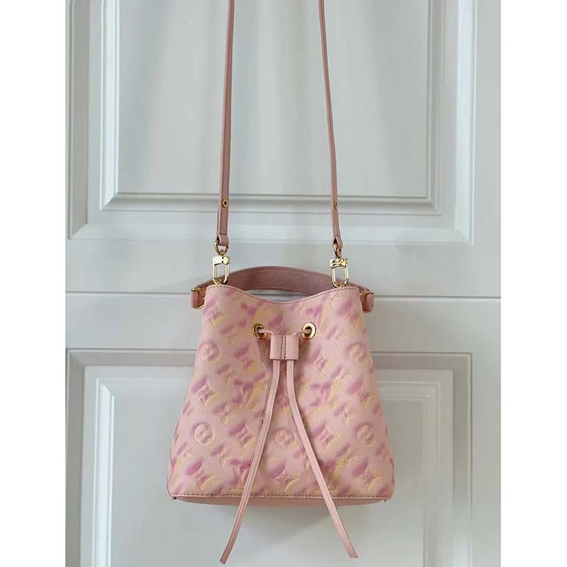 Louis Vuitton LV Women NéoNoé Bucket Bag Pink Sprayed Embossed Grained Cowhide