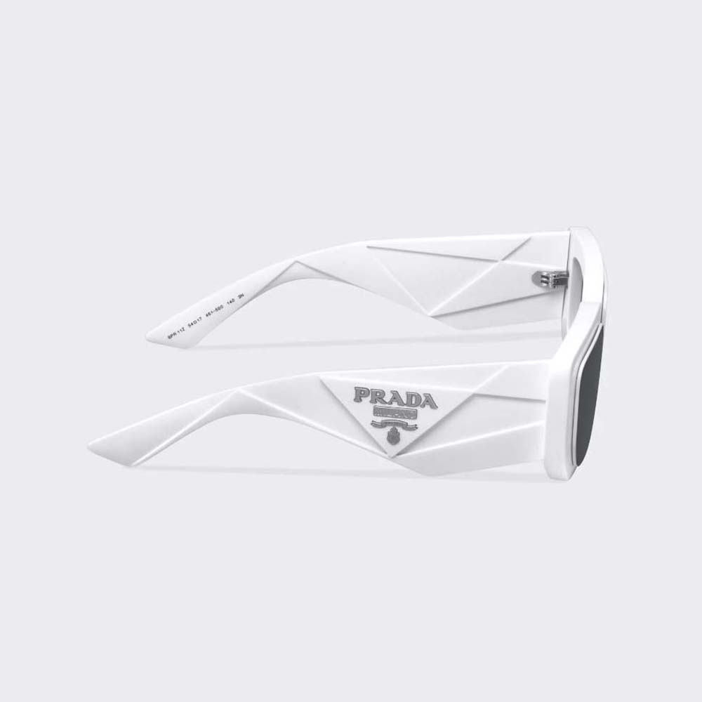 Prada Women Symbole Sunglasses with Traditional Prada Triangle Logo-White