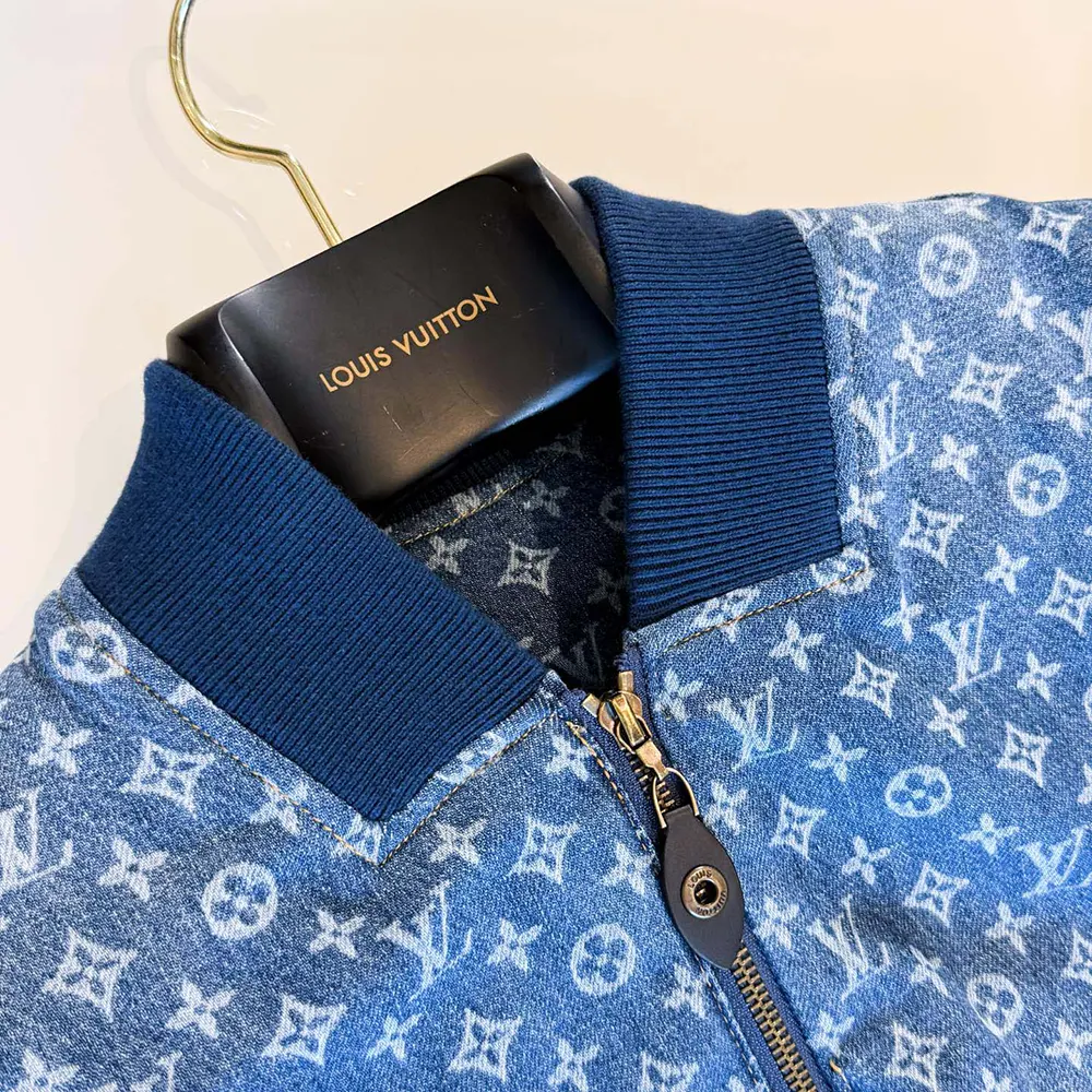 Louis Vuitton Women Cropped Monogram Denim Bomber Jacket 1AI176